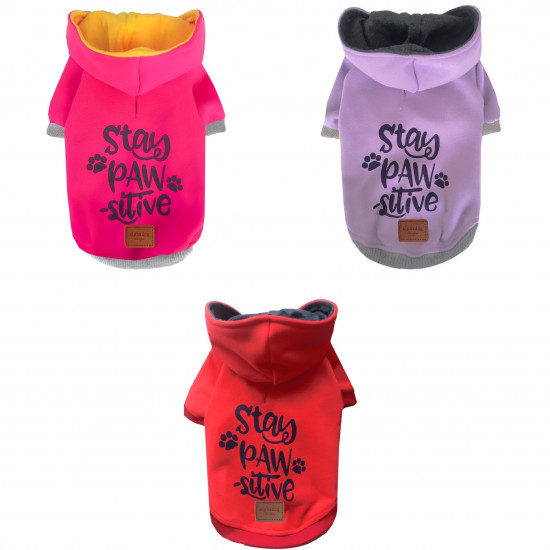 Stay Pawstive | Köpek Sweatshirt Pembe 