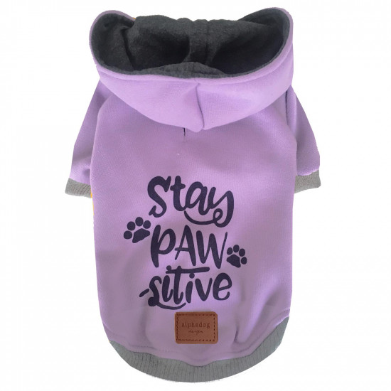 Stay Pawstive | Köpek Sweatshirt Lila